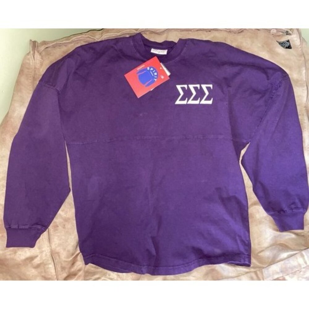 NWT Tri Sigma Sorority Womens Long Sleeve Spirit Jersey Size Small Made In USA